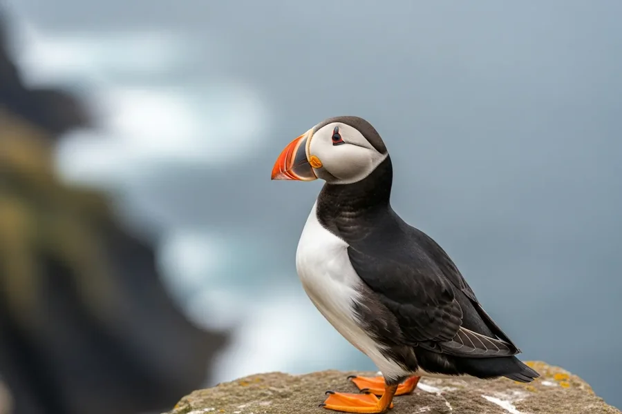 Puffin: flying northern auk.